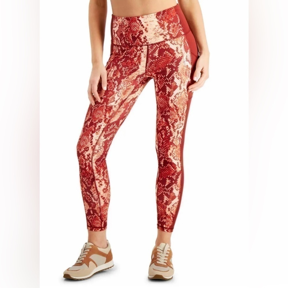 Ideology Women's High Rise,Side Pockets Snakeskin 7/8 Leggings-NWT